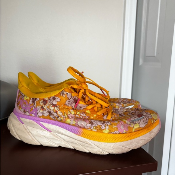 Hoka x Free People Clifton 8 Women's Floral Yellow Sneakers - Picture 2 of 4